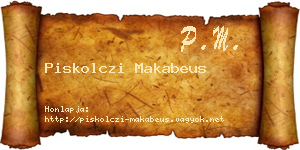 Piskolczi Makabeus névjegykártya